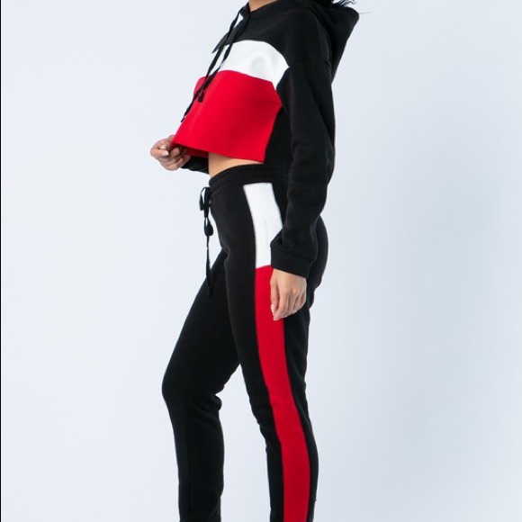 Black Fleece Colorblock Jogger Set - Picture 6 of 8